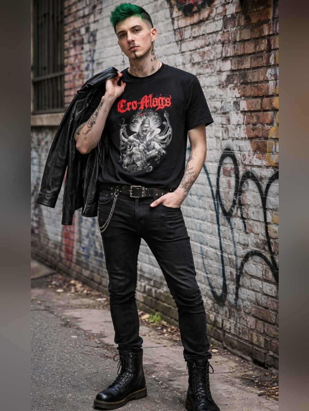 CRO-MAGS "BEST WISHES" T-SHIRT. SIZE UNKOWN. PLZ REFER TO MEASUREMENTS.